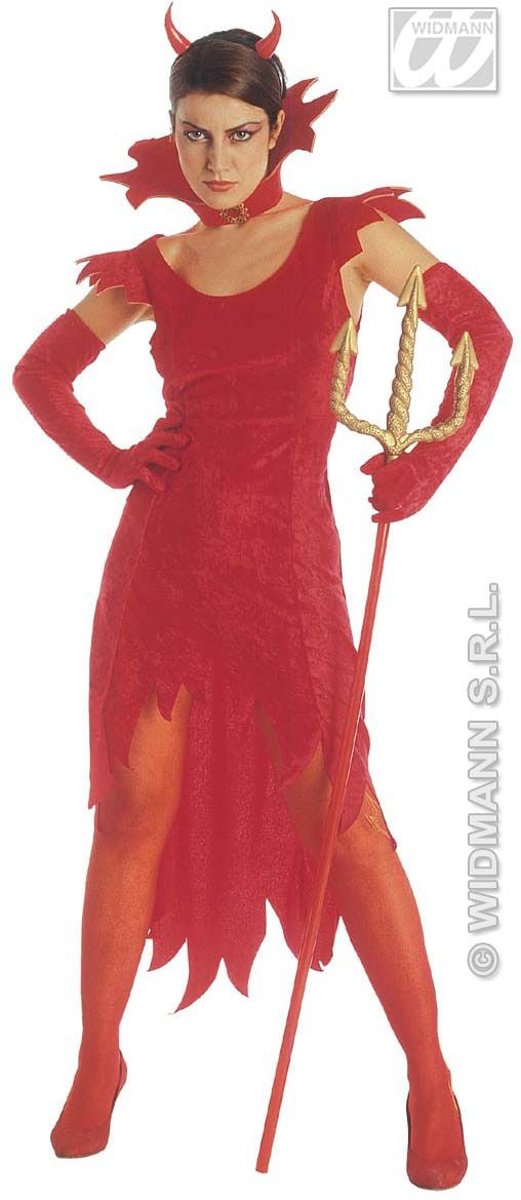 Duivel Kostuum | Duivelin, Fluweel Lady Beelzebub Kostuum Vrouw | Large | Halloween | Verkleedkleding